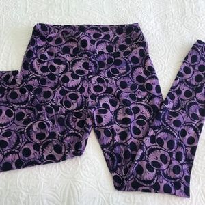 Lularoe Disney Jack Skellington OS Purple Leggings